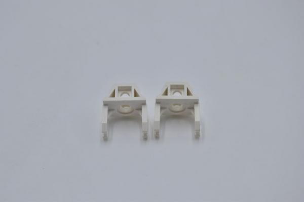 LEGO 2 x Magnethalterung weiÃŸ White Magnet Holder 2x3 with Clips Pin Hole 2607 