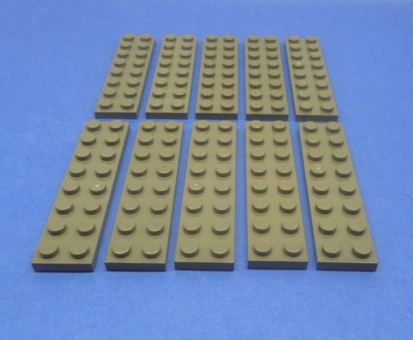LEGO 10 x Basisplatte Bauplatte alt dunkelgrau Dark Gray Basic Plate 2x8 3034
