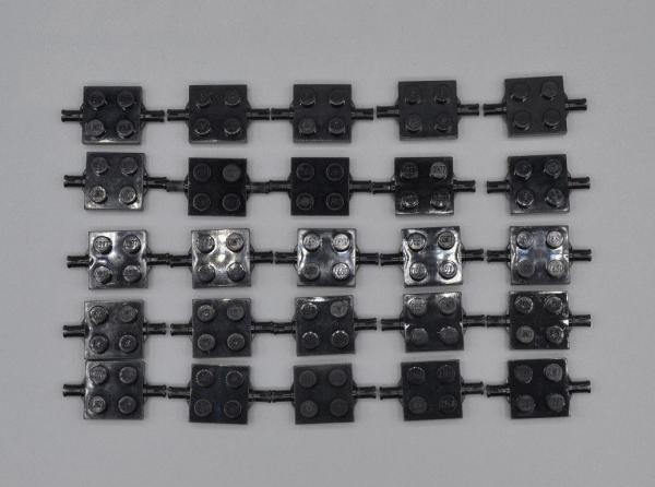 LEGO 25 x Achse schwarz 2x2 Achsplatte Platte black axis plate 4600 460026