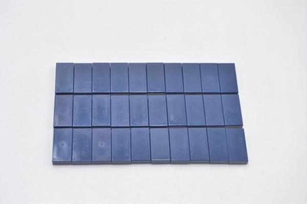 LEGO 30 x Fliese Kachel Platte dunkelblau Dark Blue Tile 1x2 with Groove 3069b