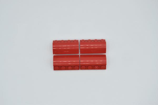 LEGO 4 x Bogensteine rot Red Slope Curved 2x4x1 1/3 Four Recessed Studs 6081