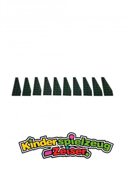 LEGO 10 x FlÃ¼gelplatte rechts dunkelgrÃ¼n Dark Green Wedge Plate 8x3 Right 50304