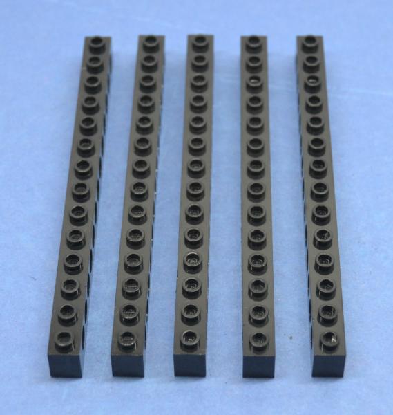 LEGO 5 x Lochstein Lochbalken schwarz Black Technic Brick 1x14 with Holes 32018