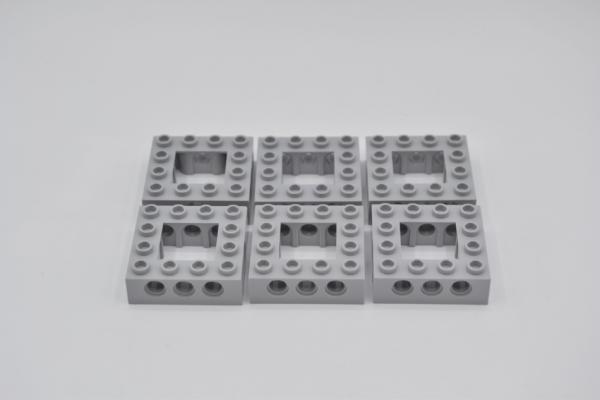 LEGO 6 x Lochstein Rahmen neuhell grau Light Bluish Gray Technic Brick 4x4 32324