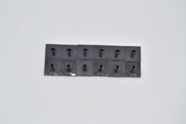 LEGO 12 x Platte mit Pin oben 2x2 schwarz black plate with pin 2460 246026