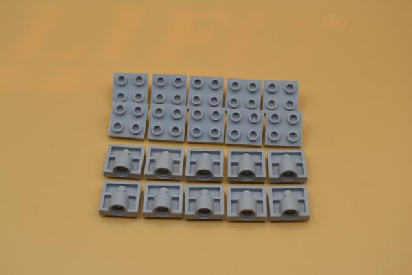 LEGO 20 x Platte 1 Loch neuhell grau Light Bluish Gray Plate 2x2 Pin Hole 2444