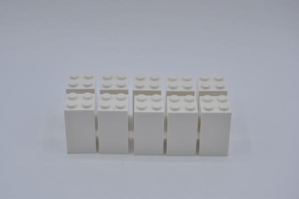 LEGO 10 x Basisstein SÃ¤ule StÃ¼tze hoch weiÃŸ White Brick 2x2x3 30145