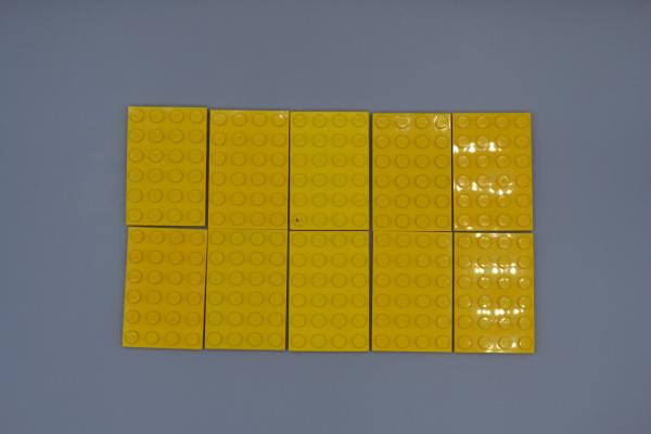 LEGO 10 x Basisplatte Bauplatte Grundplatte gelb Yellow Basic Plate 4x6 3032 
