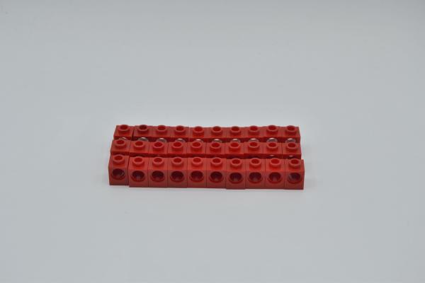 LEGO 30 x Lochstein Lochbalken rot Red Technic Brick 1x1 with Hole 6541