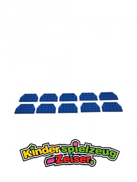 LEGO 10 x FlÃ¼gelplatte blau Blue Wedge Plate 4x6 Cut Corners 32059