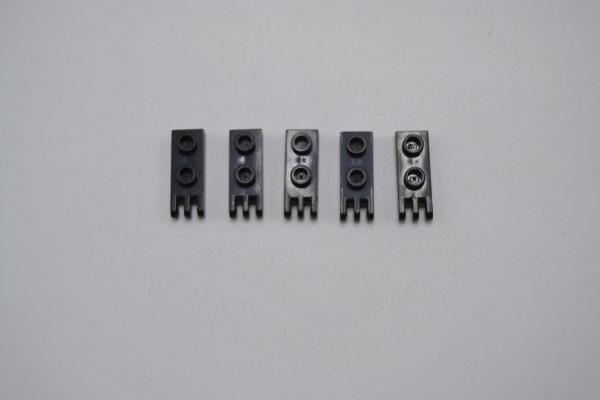 LEGO 5 x Scharnierplatte schwarz Black Hinge Plate 1x2 with 3 Fingers 4275b