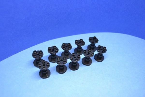 LEGO 10 x Weltraum StÃ¼tzen schwarz Black Support 2x2x2 Complete Hole 3940b