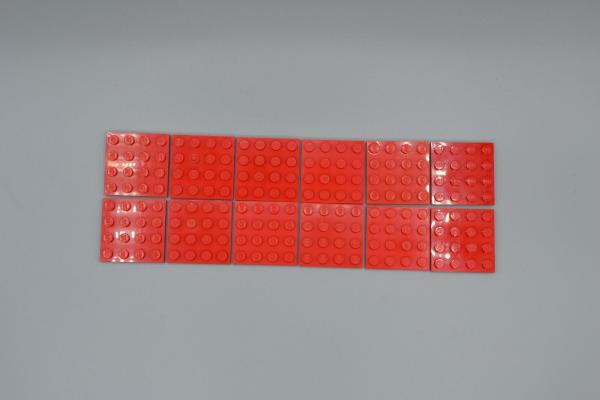 LEGO 12 x Basisplatte Bauplatte Grundplatte rot Red Plate 4x4 3031 303121 