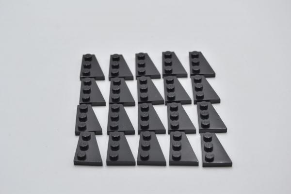 LEGO 20 x FlÃ¼gelplatte rechts schwarz Black Wedge Plate 3x2 Right 43722