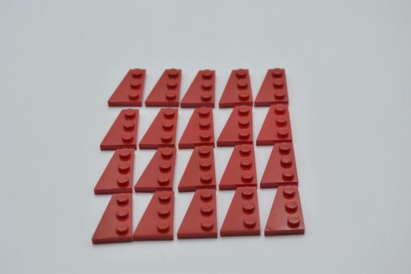 LEGO 20 x FlÃ¼gelplatte links rot Red Wedge Plate 3x2 Left 43723