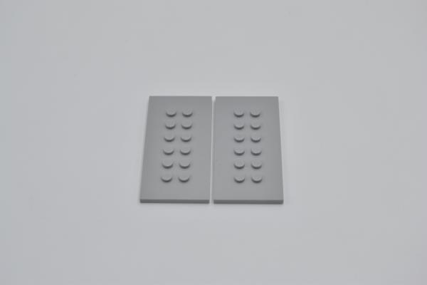 LEGO 2 x Platte Noppe neuhell grau Light Bluish Gray Plate Studs Center 4x8 6576