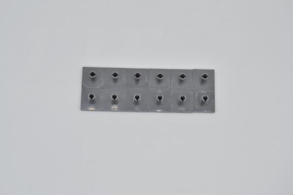 LEGO 12 x Platte Pin oben neues dunkelgrau Dark Bluish Gray Tile 2x2 w. Pin 2460