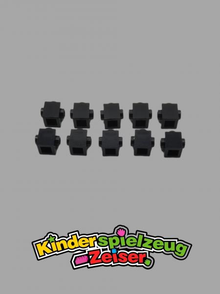 LEGO 10 x Konverter schwarz Black Brick Modified 1x1 Studs on 2 Sides 47905