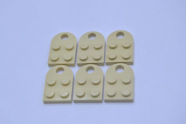 LEGO 6 x AnhÃ¤ngerplatten beige Tan Plate Modified 2x3 with Hole 3176