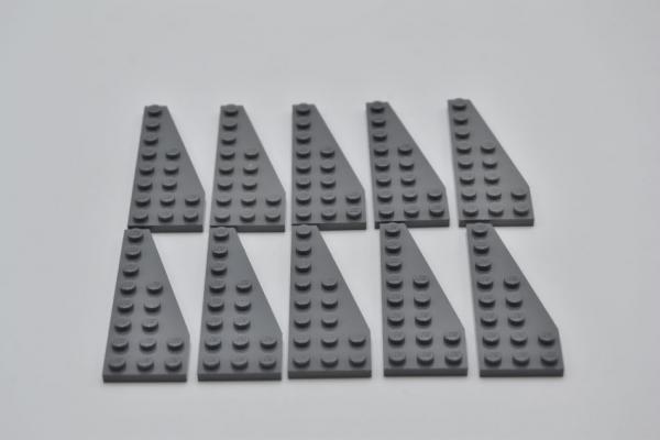 LEGO 10 x FlÃ¼gel rechts neues dunkelgrau Dark Bluish Gray Plate 8x3 Right 50304