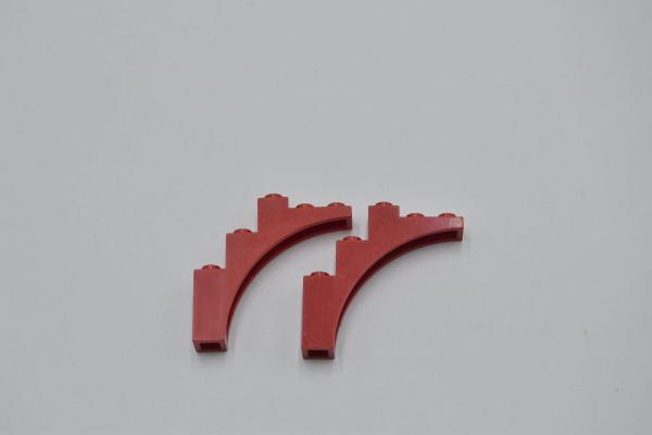 LEGO 2 x Bogenstein BrÃ¼cke rot Red Brick Arch 1x5x4 Continuous Bow 2339