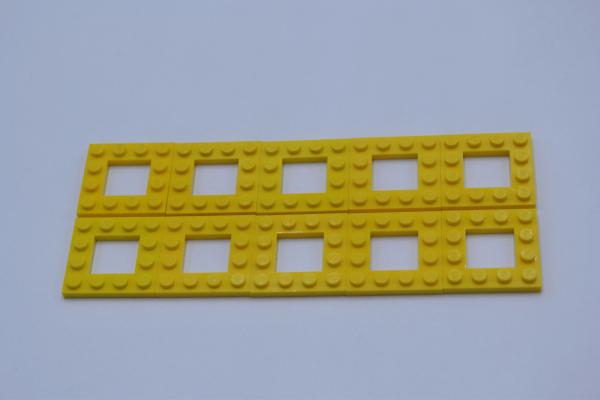 LEGO 10 x Platte m. Aussparung gelb Yellow Plate Mod. 4x4 with 2x2 Cutout 64799