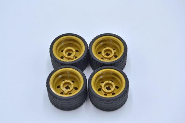 LEGO 4 x Reifen Felge Pearl Gold Wheel 30.4mm D. x20mm Tire 37x22 ZR 56145c03