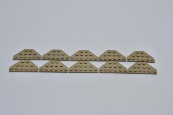 LEGO 10 x FlÃ¼gelplatte dunkelbeige Dark Tan Wedge Plate 3x6 Cut Corners 2419