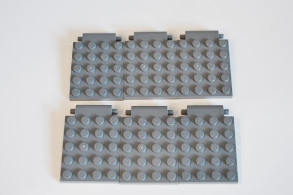 LEGO 6 x FalltÃ¼r neues dunkelgrau Dark Bluish Gray Plate 4x5 Trap Door 30042