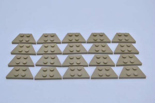 LEGO 20 x FlÃ¼gelplatte schrÃ¤g Trapez dunkelbeige Dark Tan Wedge Plate 2x4 51739