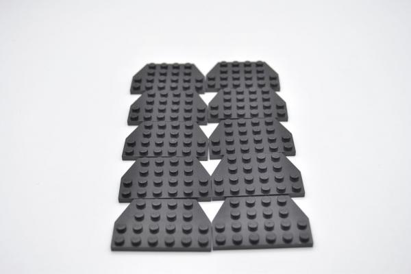 LEGO 10 x FlÃ¼gelplatte schwarz Black Wedge Plate 4x6 Cut Corners 32059