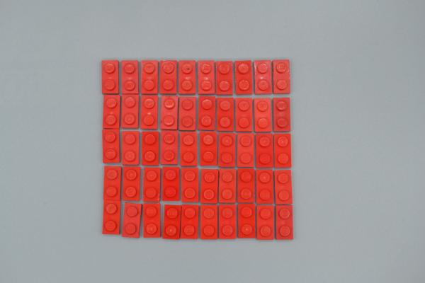LEGO 50 x Basisplatte 1x2 rot red basic plate 3023 302321