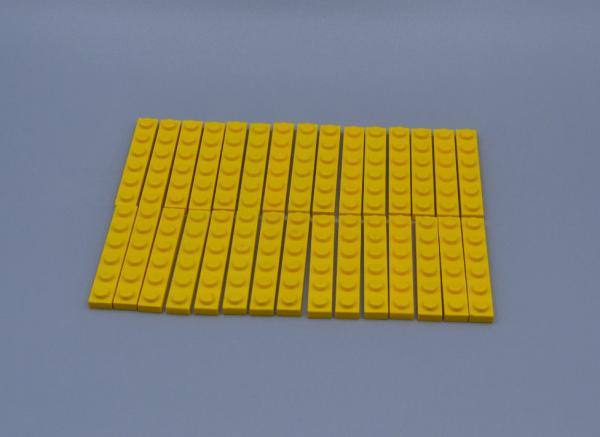 LEGO 30 x Basisplatte Bauplatte Grundplatte gelb Yellow Basic Plate 1x6 3666