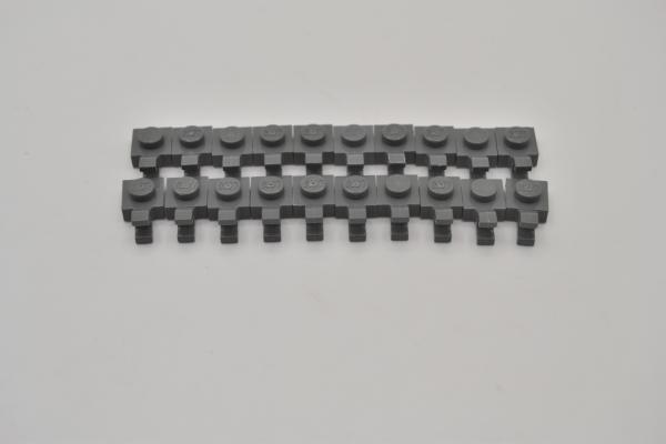 LEGO 20 x Platte neues dunkelgrau Dark Bluish Gray Plate Modified 1x1 Clip 6019