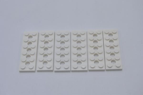 LEGO 6 x Platte mit 5 LÃ¶cher weiÃŸ White Technic Plate 2x6 with 5 Holes 32001