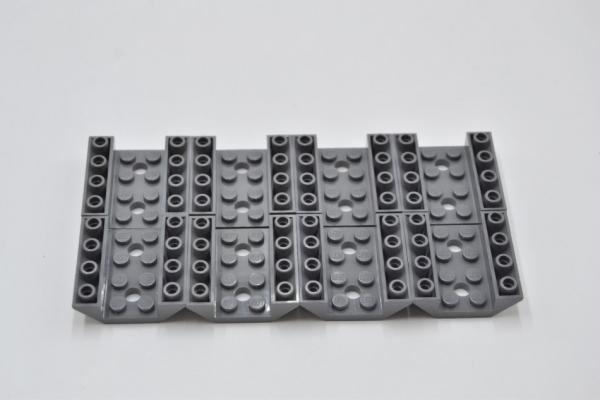 LEGO 8 x Wanne neues dunkelgrau Dark Bluish Gray Slope 4x4 Double 2 Holes 72454