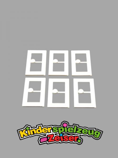 LEGO 6 x TÃ¼r TÃ¼rblatt mit Fenster weiÃŸ White Door 1x3x4 with Glass 7930