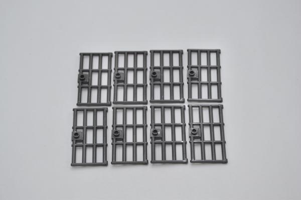 LEGO 8 x TÃ¼r Einsatz Pearl Dark Gray Door 1x4x6 Barred Stud Handle 60621