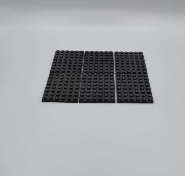 LEGO 6 x Basisplatte Bauplatte Grundplatte schwarz Black Basic Plate 3036
