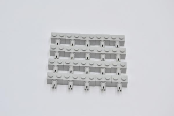 LEGO 20 x Technic Stein mit Pin althell grau Light Gray Brick Modified 1x2 2458