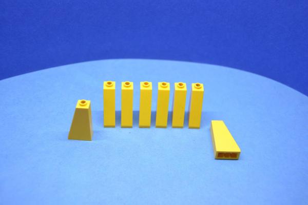 LEGO 8 x SÃ¤ule SchrÃ¤gstein gelb Yellow Slope 75 2x1x3 Open Stud 4460a