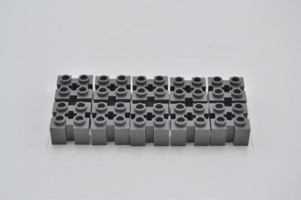 LEGO 10 x Stein neues dunkelgrau Dark Bluish Gray Brick 2x2 Grooves & Hole 90258