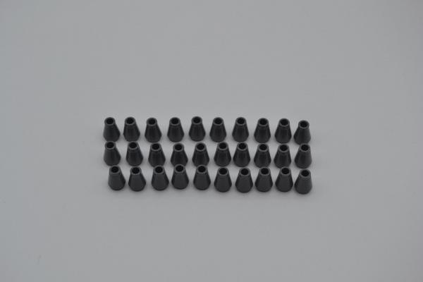 LEGO 30 x Kegel neues dunkelgrau Dark Bluish Gray Cone 1x1 with Top Groove 4589b