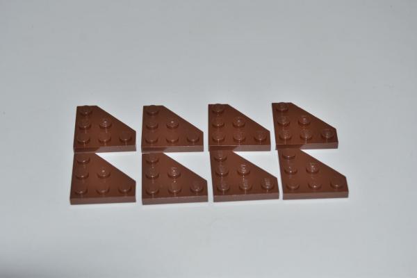 LEGO 8 x Ecke Platte rotbraun Reddish Brown Plate 3x3 Cut Corner 2450