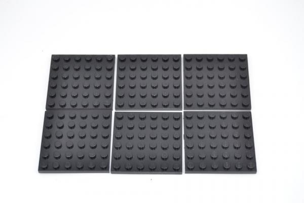 LEGO 6 x Basisplatte 6x6 schwarz black basic plate 3958 395826