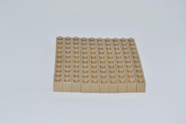 LEGO 50 x Basisstein Baustein dunkelbeige Dark Tan Basic Brick 1x2 3004