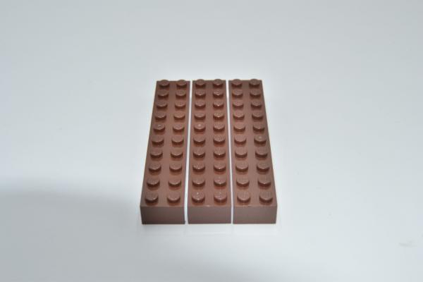 LEGO 3 x Basisstein rotbraun Reddish Brown Basic Brick 2x10 3006 4215429