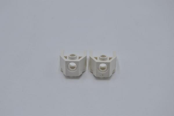 LEGO 2 x Magnethalterung weiÃŸ White Magnet Holder 2x3 with Clips Pin Hole 2607 