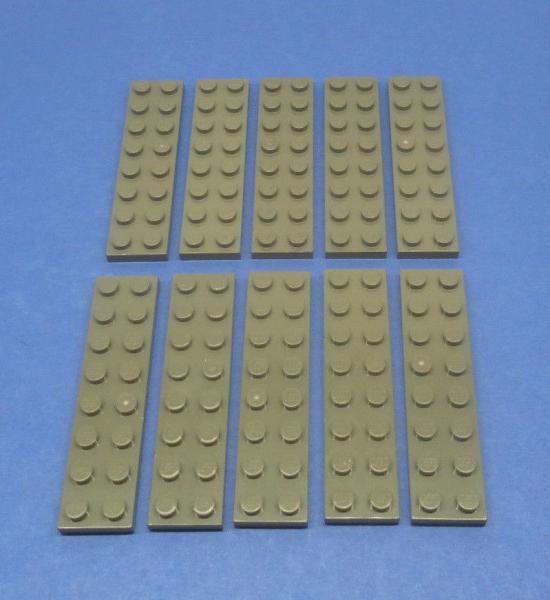 LEGO 10 x Basisplatte Bauplatte alt dunkelgrau Dark Gray Basic Plate 2x8 3034