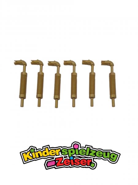 LEGO 6 x Auspuff Pearl Gold Vehicle Exhaust Pipe with Technic Pin 14682